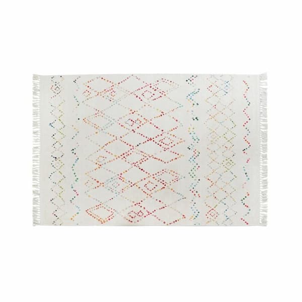 Gulvteppe DKD Home Decor Hvit Flerfarget (120 x 180 x 0,7 cm)