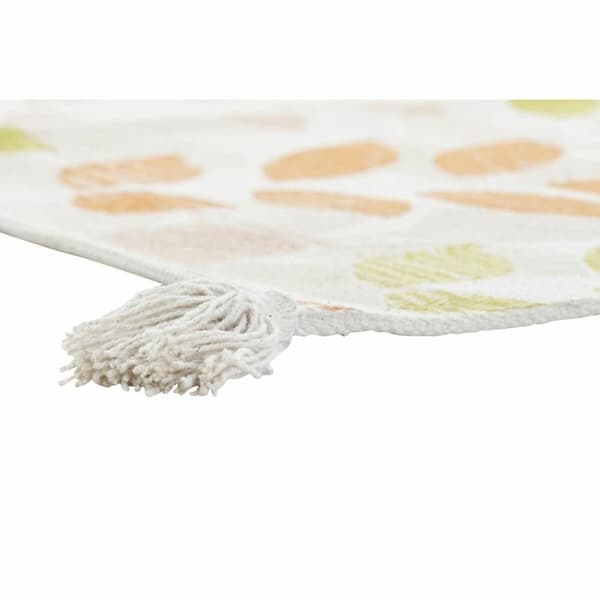 Gulvteppe DKD Home Decor Beige Flerfarget Blad av plante (160 x 230 x 1 cm)