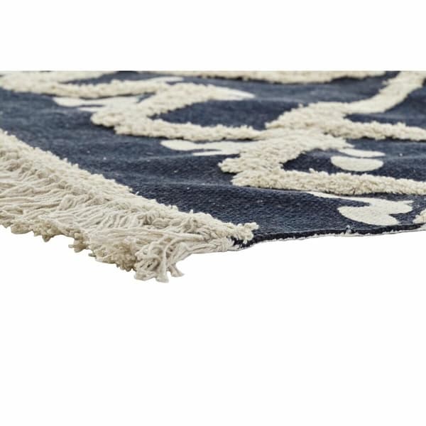 Gulvteppe DKD Home Decor Beige Marineblå 120 x 180 x 0,7 cm