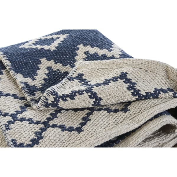 Gulvteppe DKD Home Decor Blå Hvit Araber (120 x 180 x 1 cm)