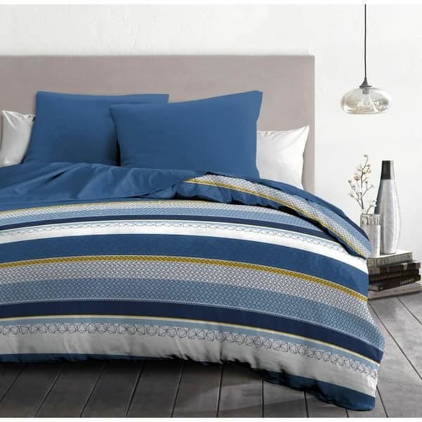 Dyne deksel sett HOME LINGE PASSION Stanis Blå 220 x 240 cm