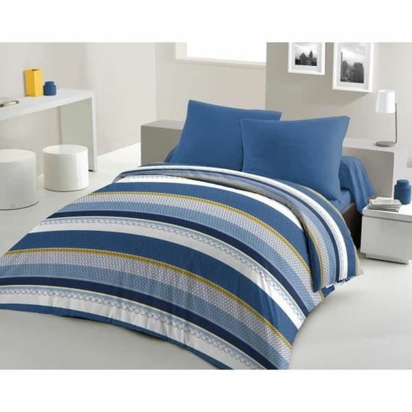 Dyne deksel sett HOME LINGE PASSION Stanis Blå 220 x 240 cm