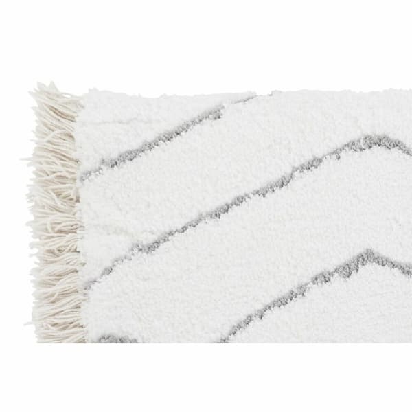 Matto DKD Home Decor Valkoinen Harmaa Vinoneliö Scandi Ø 9,4 cm 120 x 180 x 3 cm