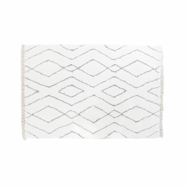 Matto DKD Home Decor Valkoinen Harmaa Vinoneliö Scandi Ø 9,4 cm 120 x 180 x 3 cm