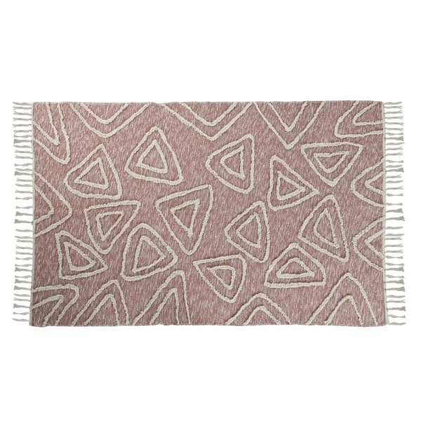 Matto DKD Home Decor Pinkki Terrakotta Valkoinen Hapsu Kaupunki (120 x 180 x 1 cm)