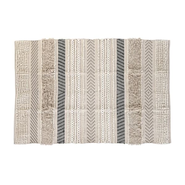 Matto DKD Home Decor 180 x 120 x 1 cm Musta Beige Puuvilla Boho