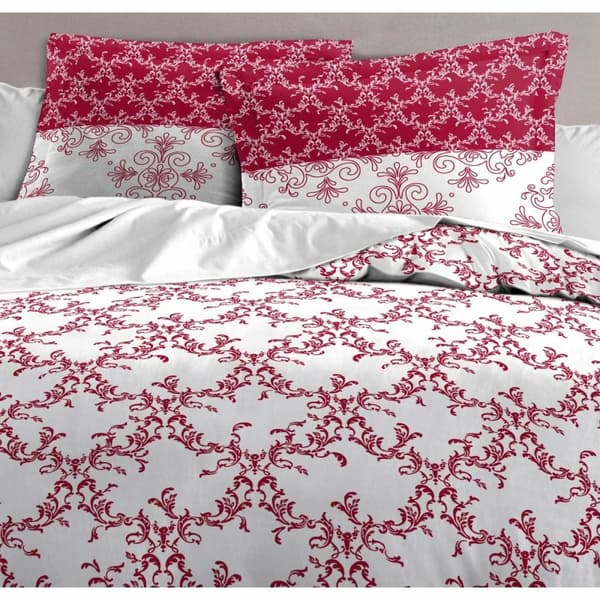 Pussilakana HOME LINGE PASSION Valkoinen Burgundi 220 x 240 cm