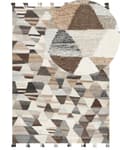 Miniatyrbild 1 av 7: Kelim Matta Flerfärgad Ull och Bomull 200 x 300 cm Handgjord Vävd Bohemisk Geometriskt Mönster med Tofsar