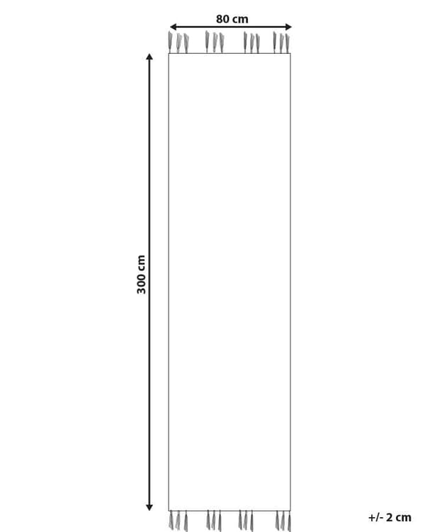 Kelim Gångmatta Flerfärgad Ull och Bomull 80 x 300 cm Handgjord Vävd Bohemisk Randigt Mönster med Tofsar