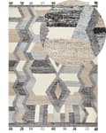 Miniatyrbild 1 av 7: Kelim Matta Flerfärgad Ull och Bomull 160 x 230 cm Handgjord Vävd Bohemisk Patchwork Mönster med Tofsar