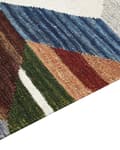Miniatyrbild 5 av 7: Matta Kelim Flerfärgad ull och bomull 80 x 150 cm Handgjord Vävd Boho Patchwork-mönster med Tofsar Vardagsrum Sovrum