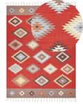 Miniatyrbild 1 av 7: Kelimmatta Flerfärgad bomull 160 x 230 cm Geometriskt mönster Rektangulär Traditionell med kort lugg