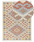 Miniatyrbild 1 av 7: Kelimmatta Flerfärgad bomull 160 x 230 cm Geometriskt mönster med tofsar Rektangulär Traditionell