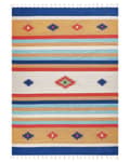 Miniatyrbild 4 av 7: Kelimmatta Flerfärgad bomull 200 x 300 cm Handvävd Vändbar Plättväv Geometriskt mönster med tofsar Traditionell Boho Vardagsrum Sovrum