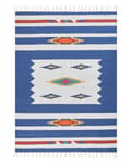 Miniatyrbild 4 av 7: Kelimmatta Flerfärgad Bomull 140 x 200 cm Handvävd Vändbar Flat Weave Geometriskt Mönster med Fransar Traditionell Boho Vardagsrum Sovrum