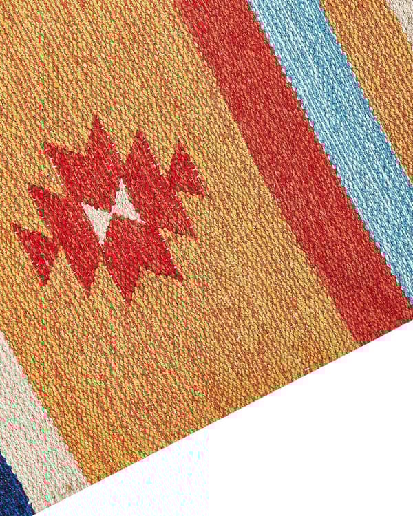 Kelimmatta Flerfärgad bomull 140 x 150 cm Handvävd Vändbar Flat Weave Geometriskt mönster med tofsar Traditionell Boho Vardagsrum Sovrum