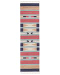 Miniatyrbild 4 av 7: Kelimmatta Flerfärgad Bomull 80 x 300 cm Handvävd Vändbar Flat Weave Geometriskt Mönster med Fransar Traditionell Boho Vardagsrum Sovrum