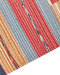 Miniatyrbild 6 av 7: Kelimmatta Flerfärgad Bomull 80 x 300 cm Handvävd Vändbar Flat Weave Geometriskt Mönster med Fransar Traditionell Boho Vardagsrum Sovrum