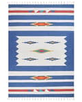 Miniatyrbild 4 av 7: Kelimmatta Flerfärgad Bomull 200 x 300 cm Handvävd Vändbar Flat Weave Geometriskt Mönster med Fransar Traditionell Boho Vardagsrum Sovrum