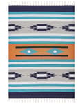 Miniatyrbild 4 av 7: Kelimmatta Flerfärgad bomull 200 x 300 cm Handvävd Vändbar Flat Weave Geometriskt Mönster med Fransar Traditionell Boho Vardagsrum Sovrum