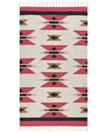 Miniatyrbild 4 av 7: Kelimmatta Flerfärgad bomull 80 x 150 cm Handvävd Vändbar Slätvävd Geometriskt Mönster med Tofsar Traditionell Boho Vardagsrum Sovrum