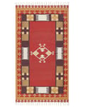 Miniatyrbild 4 av 7: Kelimmatta Flerfärgad bomull 80 x 150 cm Handvävd Vändbar Slätvävd Geometriskt Mönster med Tofsar Traditionell Boho Vardagsrum Sovrum