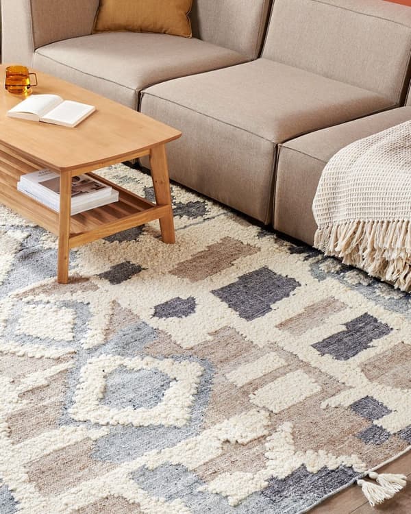Teppe Flerfarget Ull Bomull 200 x 300 cm Kelim Håndvevd Dusker Boho Dekorativt Stue Soverom