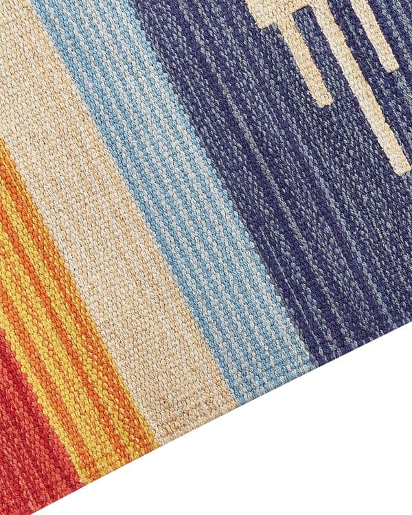 Kelimteppe Flerfarget Bomull 200 x 300 cm Håndvevd Vendbart Geometrisk mønster Frynser Tradisjonell stil Boho Stue Soverom