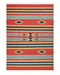 Miniatyrbilde 4 av 7: Kelimteppe Flerfarget Bomull 140 x 200 cm Håndvevd Vendbart Geometrisk mønster Frynser Tradisjonell stil Boho Stue Soverom