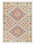 Miniatyrbilde 4 av 7: Kelimteppe Flerfarget Bomull 160 x 230 cm Geometrisk mønster Frynser Tradisjonell stil