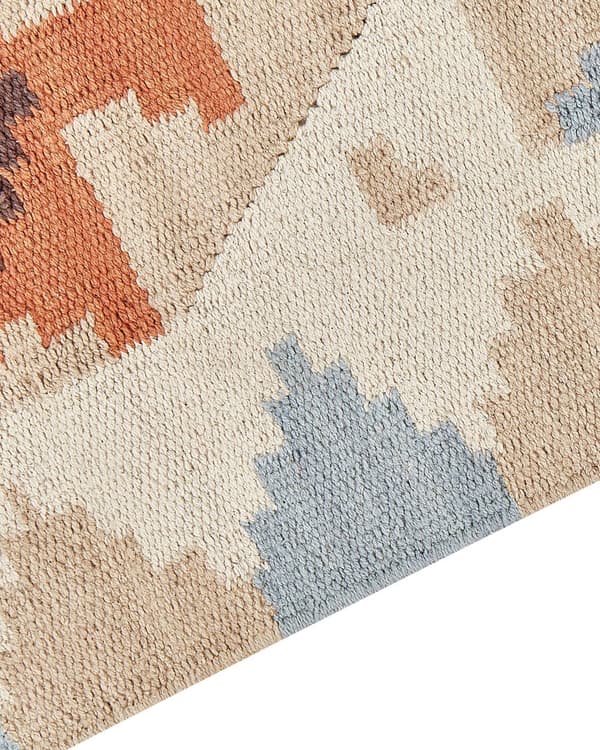 Kelimteppe Flerfarget Bomull 80 x 300 cm Geometrisk mønster Tradisjonell stil Frynser Dekorativt
