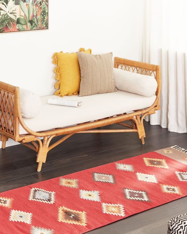 Kelimteppe Flerfarget Bomull 80 x 300 cm Geometrisk mønster Frynser Tradisjonell stil