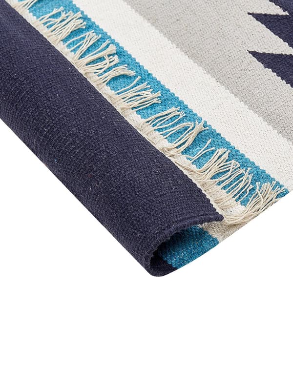 Kelimteppe Flerfarget Bomull 200 x 300 cm Håndvevd Vendbart Geometrisk mønster Frynser Tradisjonell stil Boho Stue Soverom