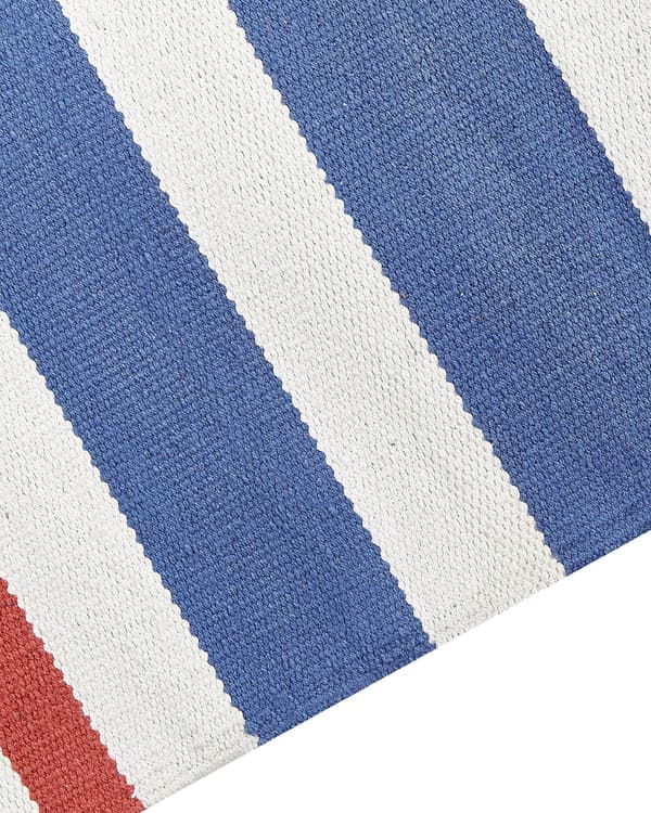Kelimteppe Flerfarget Bomull 140 x 200 cm Håndvevd Vendbart Geometrisk mønster Frynser Tradisjonell stil Boho Stue Soverom
