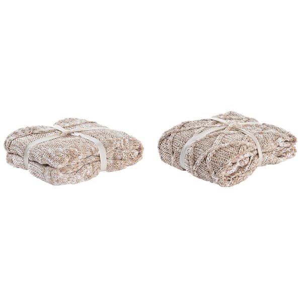 Sengelaken DKD Home Decor Lyse Rosa 150 x 125 x 1 cm (2 enheter)