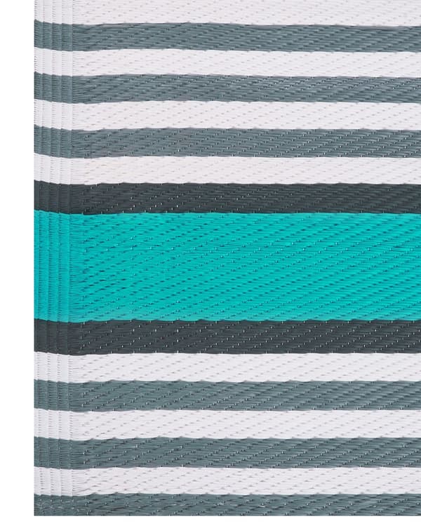 Utendørs Teppe Matte Turkis Syntetisk 120 x 180 cm Stripete Geometrisk Mønster Miljøvennlig Moderne Minimalistisk