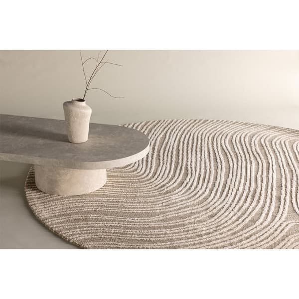 Melle teppe Ø200cm beige.