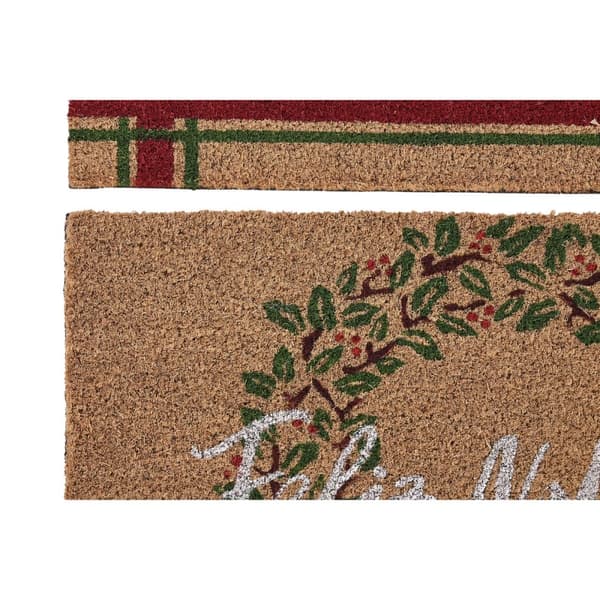 Kynnysmatto DKD Home Decor Valkoinen Ruskea Punainen Vihreä PVC Kookoskuitu 60 x 40 x 1,5 cm (2 osaa)