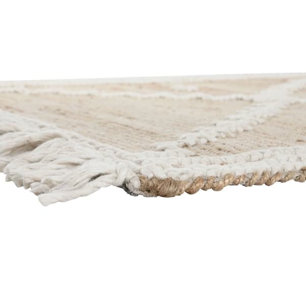 Matta Home ESPRIT Vit Naturell Boho 160 x 230 x 1 cm