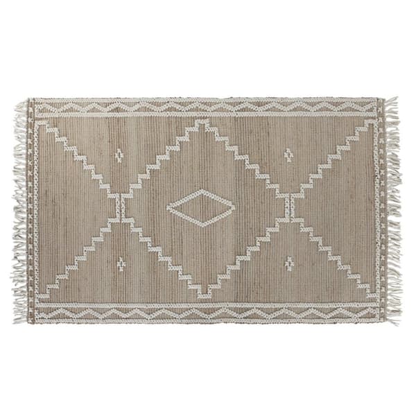 Matta Home ESPRIT Vit Naturell Boho 160 x 230 x 1 cm