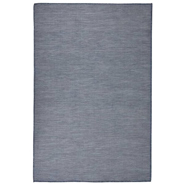 Utomhusmatta plattvävd 120x170 cm blå
