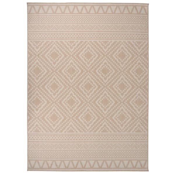 Utomhusmatta plattvävd 200x280 cm brun ränder