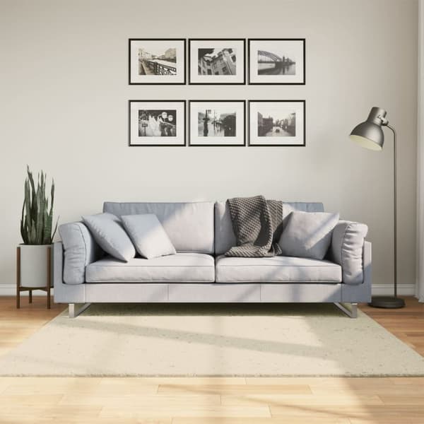 Mjuk matta HUARTE med kort lugg tvättbar gräddvit 160x160 cm