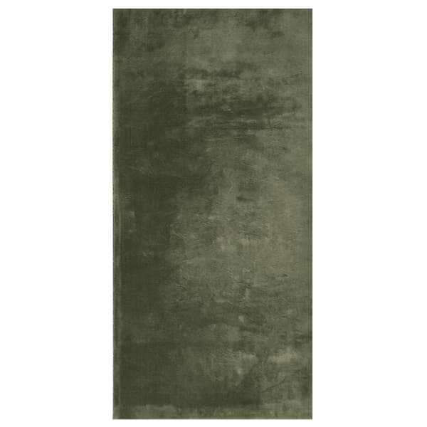 Mjuk matta HUARTE med kort lugg tvättbar skogsgrön 100x200 cm