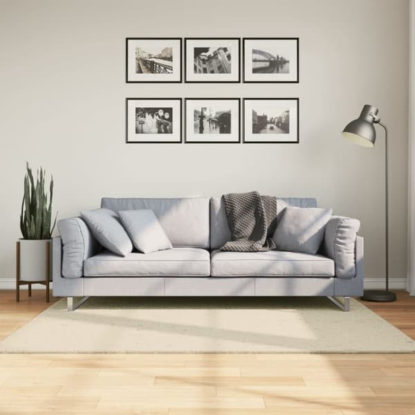 Mjuk matta HUARTE med kort lugg tvättbar gräddvit 120x170 cm