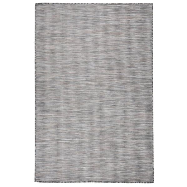 Utomhusmatta plattvävd 120x170 brun och blå