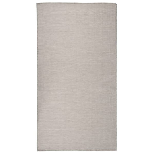 Utomhusmatta plattvävd 80x150 cm taupe