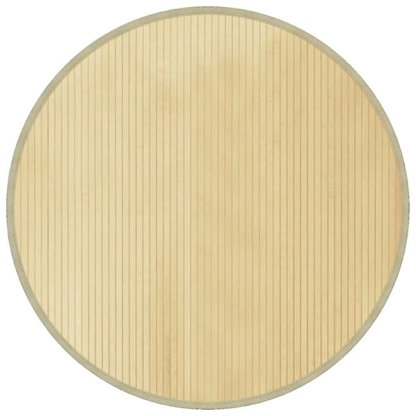 Matta rund ljus naturlig 100 cm bambu