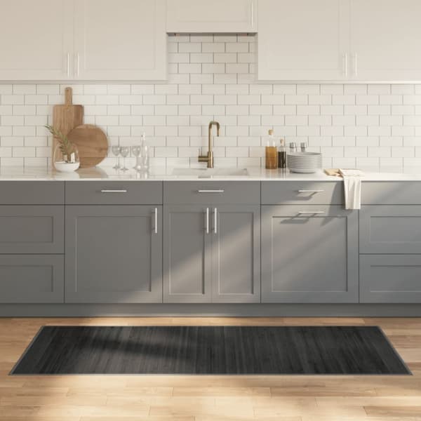 Matta rektangulär grå 70x200 cm bambu