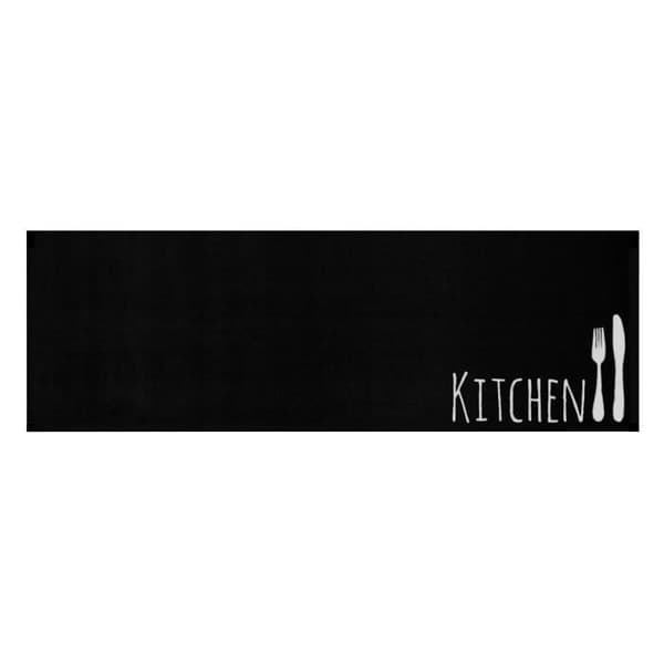 Modern geometrisk köksmatta Cook & Clean, svart, 50x150 C42-472806